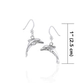 Jumping Dolphins Sterling Silver Hook Earring SE039 - Earrings